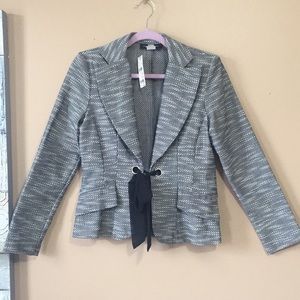 Tweed Blazer w/Ribbon Tie Closure